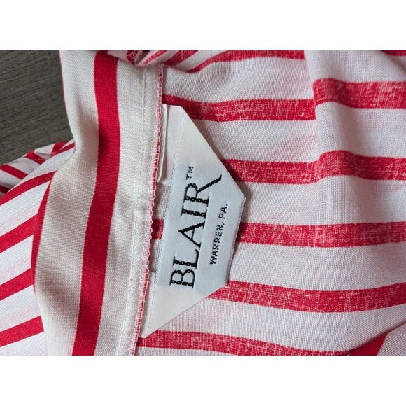 Blair Red & White Striped Button-Up Blouse Long Sleeve Lightweight Size 2XL - Picture 5 of 7